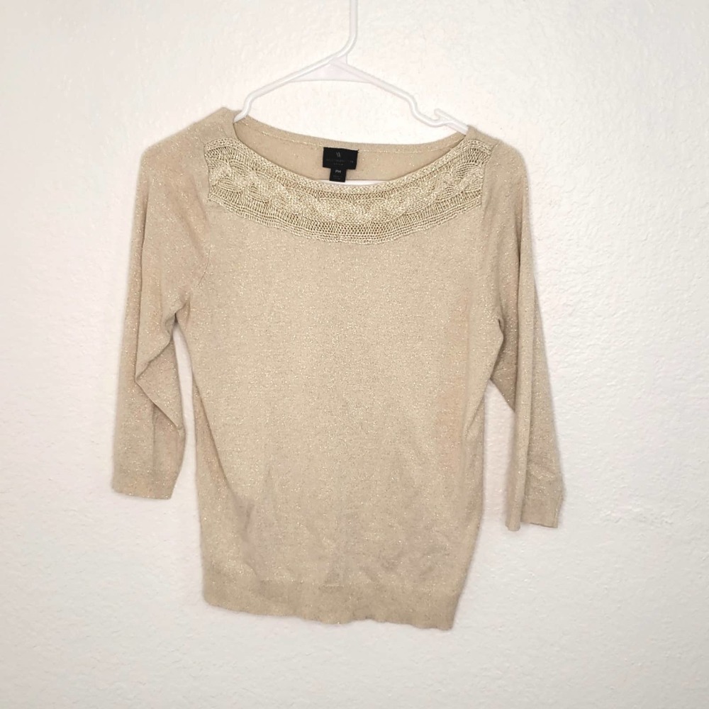 Worthington women's Gold Metallic Sweater size PM